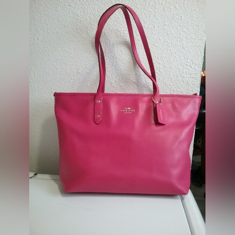 Coach Hot Pink City Zip Tote Purse